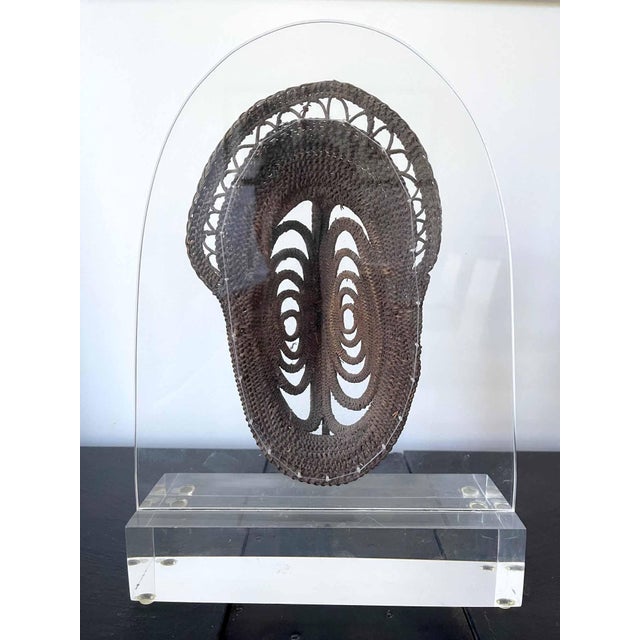 Textile Fiber Polychrome Mask Yam Ancestor Papua New Guinea For Sale - Image 7 of 11