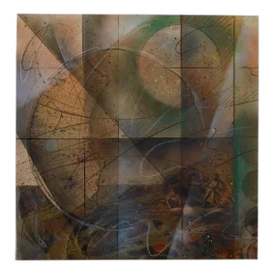 Wayne Christopher Abstract Mix-Media Print on Paper, 1990s Hand Signed