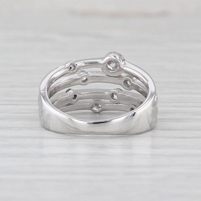 0.37ctw Diamond Orbite Multiband Ring 14k White Gold Size 5.25-5.5 For Sale In Greensboro - Image 6 of 8