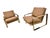 Postmodern Vintage Thayer Coggin Flat Bar Brass Arm Chairs - Set of 2 For Sale - Image 3 of 9