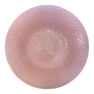 Large Roy Hamilton Bowl in Pink on Pink "Hadley" Pattern For Sale