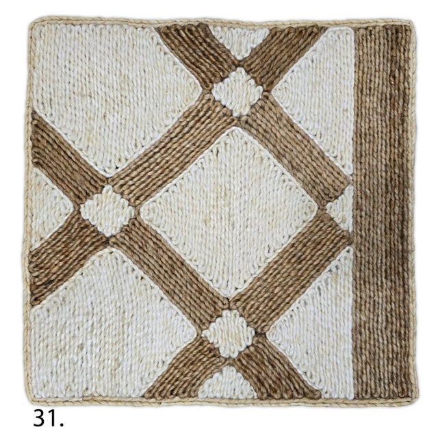 Textile Handmade Abaca Premium Natural Fiber Rugs 2x2Ft. For Sale - Image 7 of 10