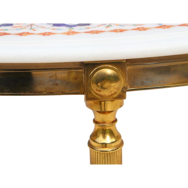 Marble Table with Brass Frame For Sale - Image 9 of 16
