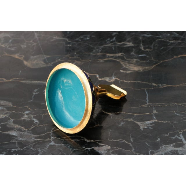 Floral Cloisonne Place-Card Holders - Set of 6 For Sale - Image 4 of 4