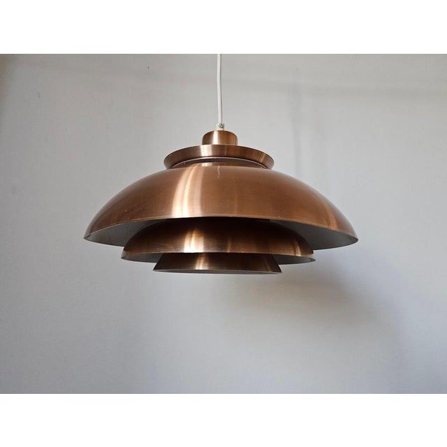 Copper Mid-Century Pendant in style of Louis Poulsen, Denmark, 1970s For Sale - Image 8 of 16