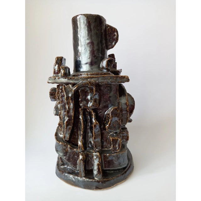 Architectural Sculptural Ceramic Vase 'Timgad' For Sale - Image 4 of 9