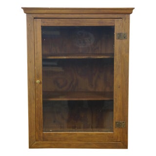 Antique Victorian Oak Apothecary Medicine Curio Display Cabinet Cupboard 23" For Sale