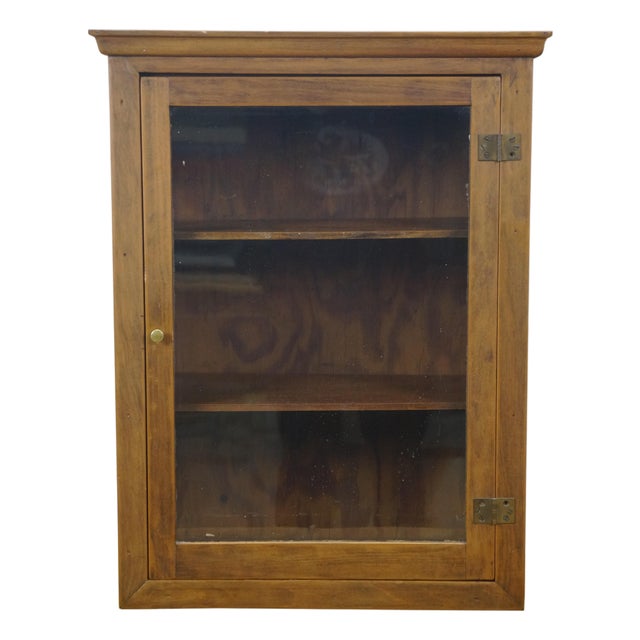 Antique Victorian Oak Apothecary Medicine Curio Display Cabinet Cupboard 23" For Sale