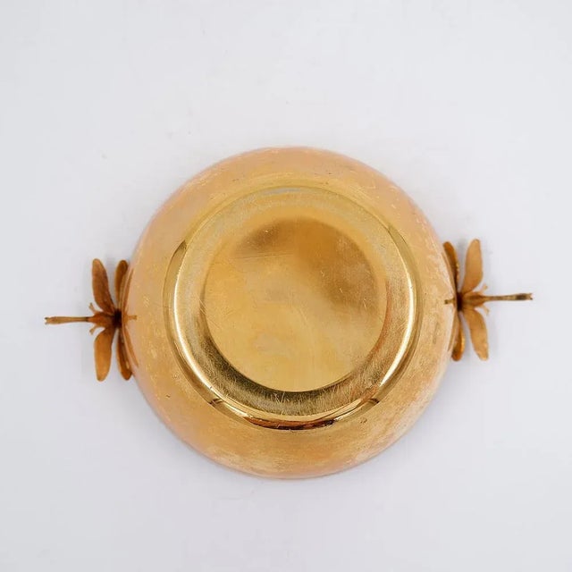 Metal Vintage Golden Metal Bowl For Sale - Image 7 of 10