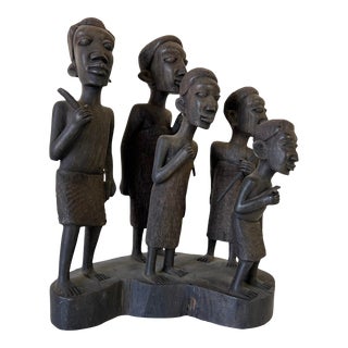 Vintage Mafass Art Hand Carved Wood African Sculpture For Sale