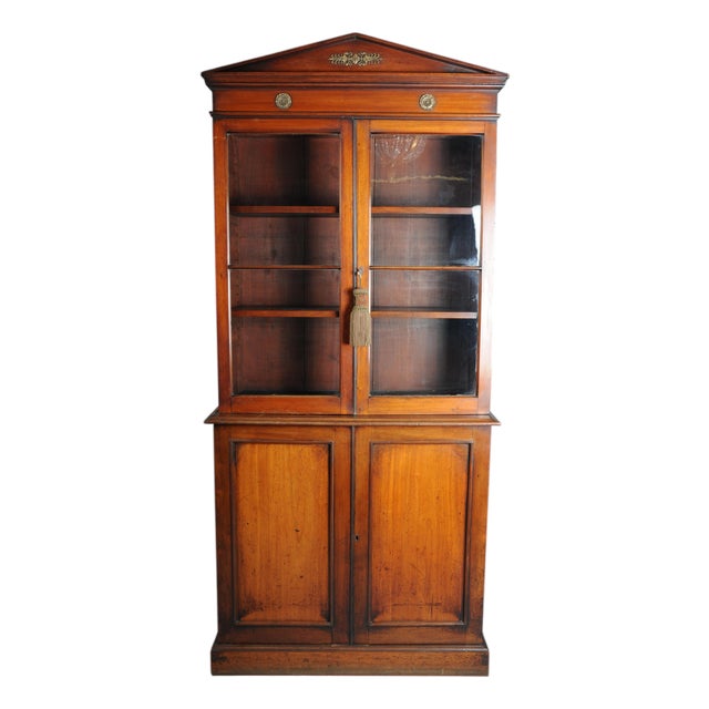 English Victorian Mahogany Display Bookcase, 1800s For Sale