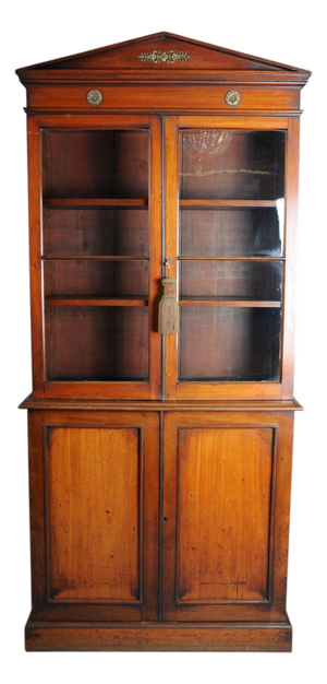 English Victorian Mahogany Display Bookcase, 1800s