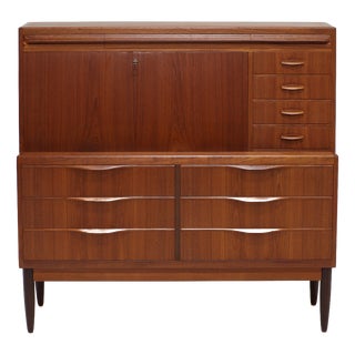 Large Teak Secretary from Erling Torvits, Denmark, 1960s For Sale