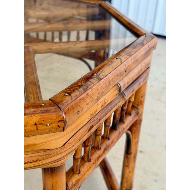 Pair of Restored Brighton Pavilion Style Bamboo End Tables by Mersman For Sale In Naples, FL - Image 6 of 12