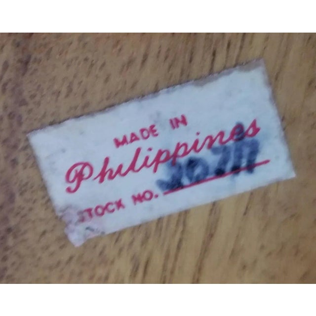 Vintage Monkeypod Salad Serving Bowl Set Pear Shaped Salad Set For Sale - Image 9 of 10