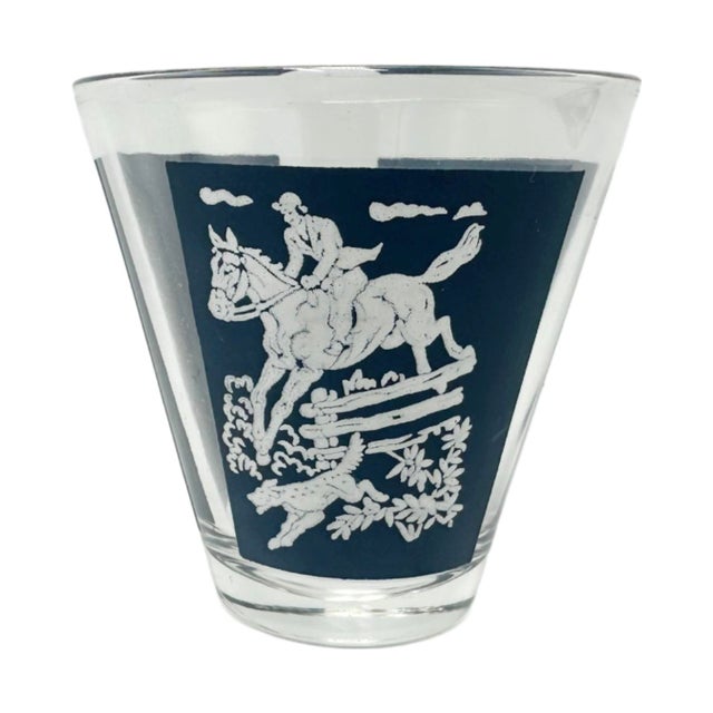 Mid-Century Modern Vintage Hazel Atlas Equestrian Horse Tally Ho Shot Glasses - Set of 5 For Sale - Image 3 of 8
