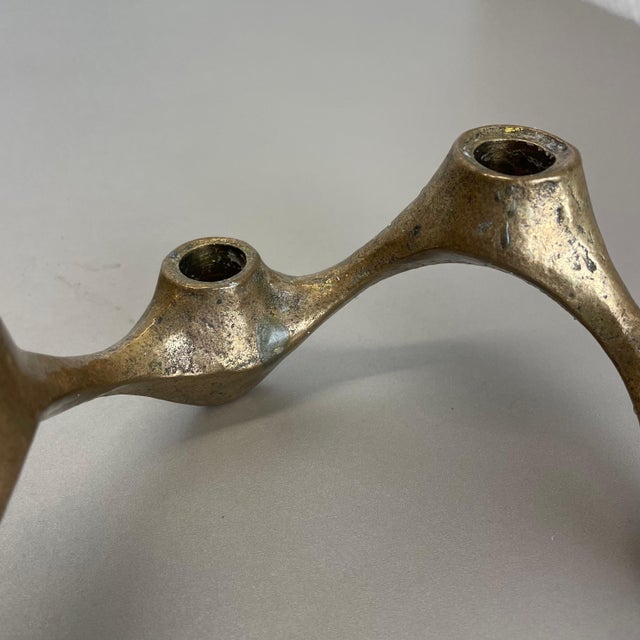 Mid-Century Brutalist Bronze Candleholder attributed to Michael Harjes, Germany, 1960s For Sale - Image 9 of 18