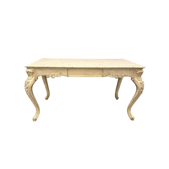 Shabby Chic French Country Shabby Chic Writing Desk For Sale - Image 3 of 11