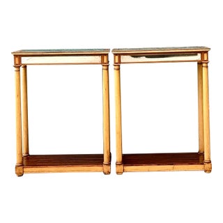 Vintage Inset Mirror Aide Tables - A Pair For Sale