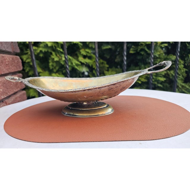 Art Nouveau brass-plated plateau, dimensions: height 12 cm, width 39.5 cm, depth 22.5 cm.