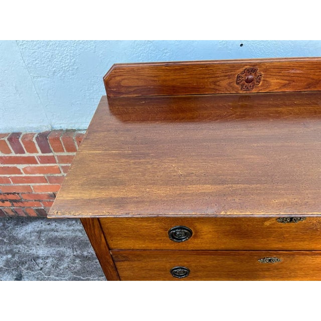 American Antique Mission Oak Arts & Crafts Oak Sideboard or Buffet For Sale - Image 3 of 11