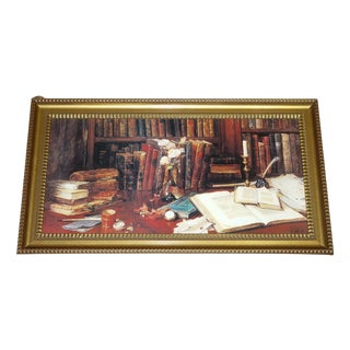 Library Setting Print, Framed For Sale