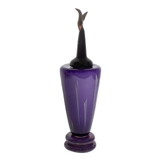 Eric Bladholm Art Glass Decanter Bottle For Sale