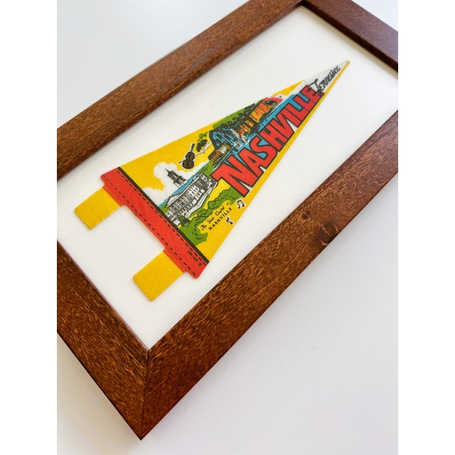 Mid-Century Modern Tennessee Nashville Framed Vintage Pennant For Sale - Image 3 of 3