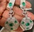 Gemstone 4.3 Carat Emerald & 2.91 Ct Diamond With MOP Hanging Earrings 18 Kt White Gold For Sale - Image 7 of 18