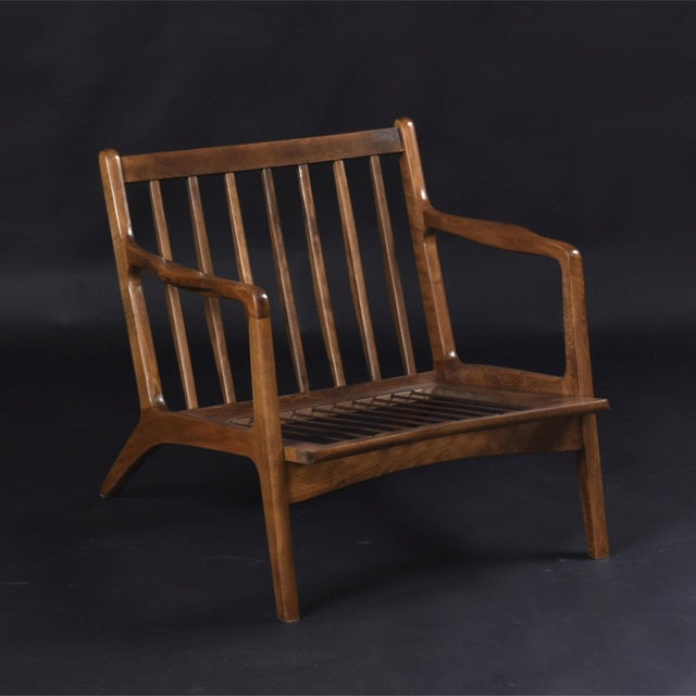 Wood Pair of Otto Gerdau Italian 1950s Lounge Chairs in New Black Leather For Sale - Image 7 of 18