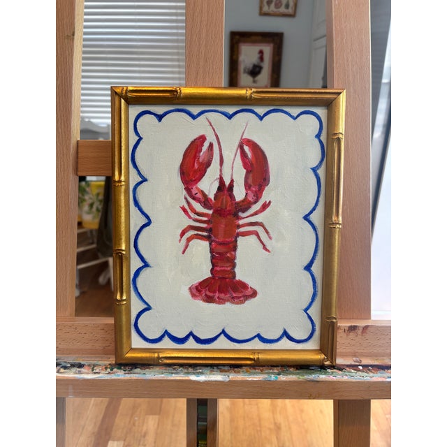 Illustration Lobster in Bamboo an Original Painting by Michelle Heimann . For Sale - Image 3 of 5