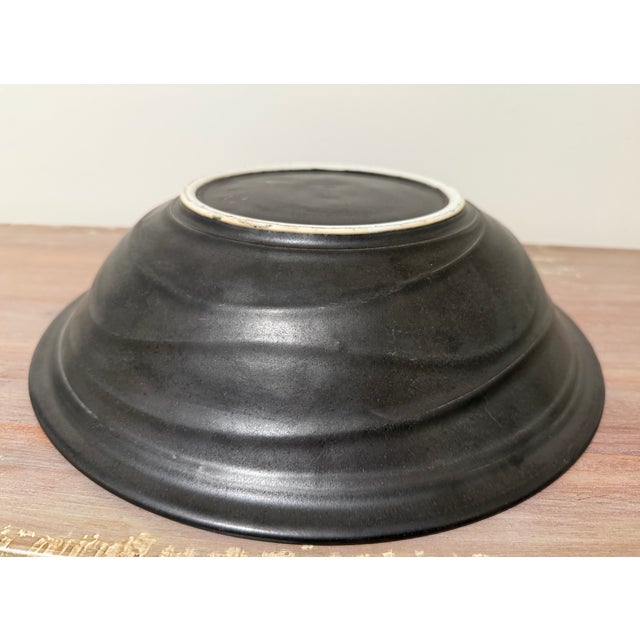 Late 20th Century Organic Modern Black Centerpiece Bowl For Sale - Image 5 of 10