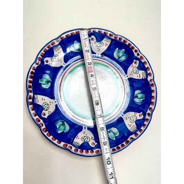 Charming Vietri Solimene Campagna chicken plate, beautifully hand-painted in Italy. This vintage ceramic piece features a...