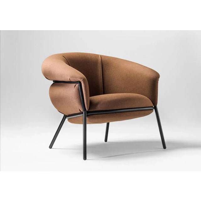 Gray Fabric and Iron Grasso Armchair by Stephen Burks for BD For Sale - Image 8 of 18