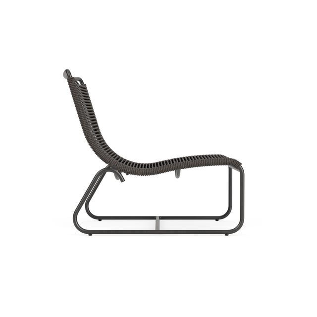 Contemporary Brown Jordan Walter Lamb Aluminum Lounge Chair, Textured Pewter frame with Coal fabric For Sale - Image 3 of 12