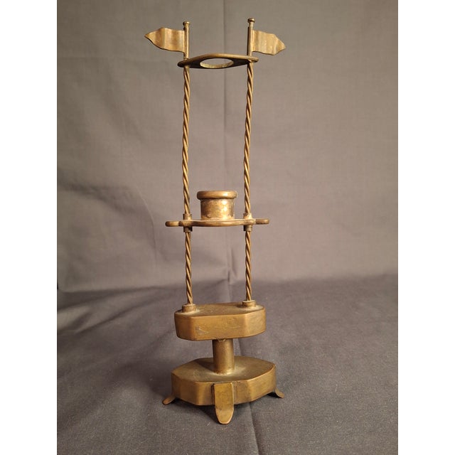 Presented for your consideration is an museum-quality 18th-century European Brass Havdalah Compendium. This rare ritual...