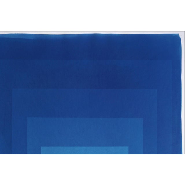 2020s 2025, Rectangular Porta, Geometric Architecture, Space Age Monotype Cyanotype on Watercolor Paper in Blue Tones by Kind of Cyan For Sale - Image 5 of 8