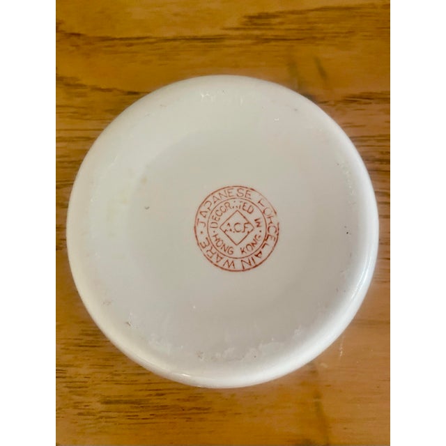 Ceramic Vintage Japanese Green Dragon Porcelain Ashtrays & Holder Set - 3pc. Set For Sale - Image 7 of 8