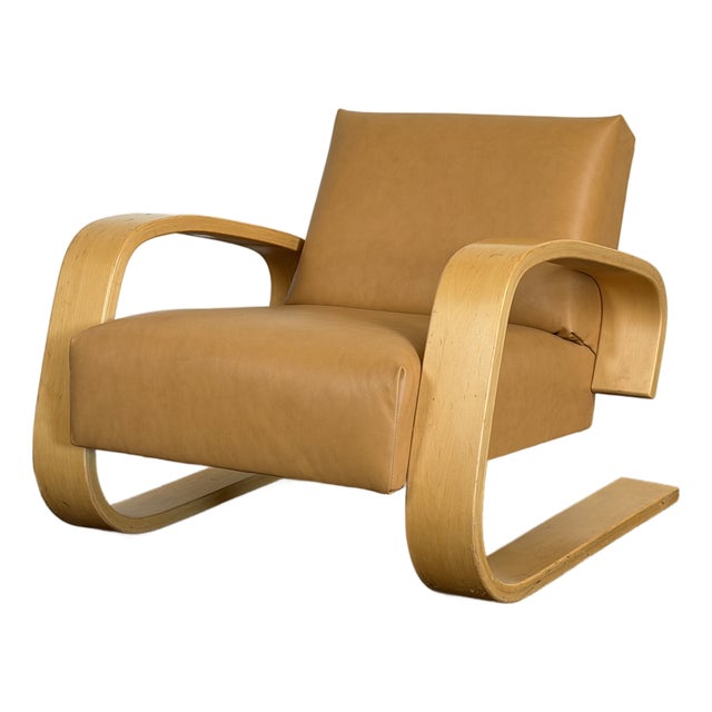 Vintage 1980's Alvar Aalto Artek 400 Tank Chair For Sale