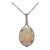 8.4Ct Ethiopian Opal Pendant With Earth-Mined Diamonds: Solid 14k Gold, 18x13mm For Sale