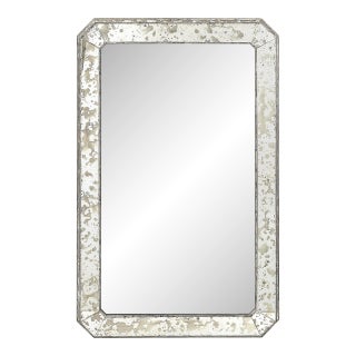 Mid-Century Modernist Minimal Mirror With Antiqued Border For Sale