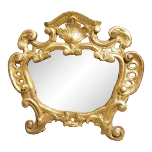 18th Century Italian Baroque Giltwood Cartouche Mirror, C. 1750