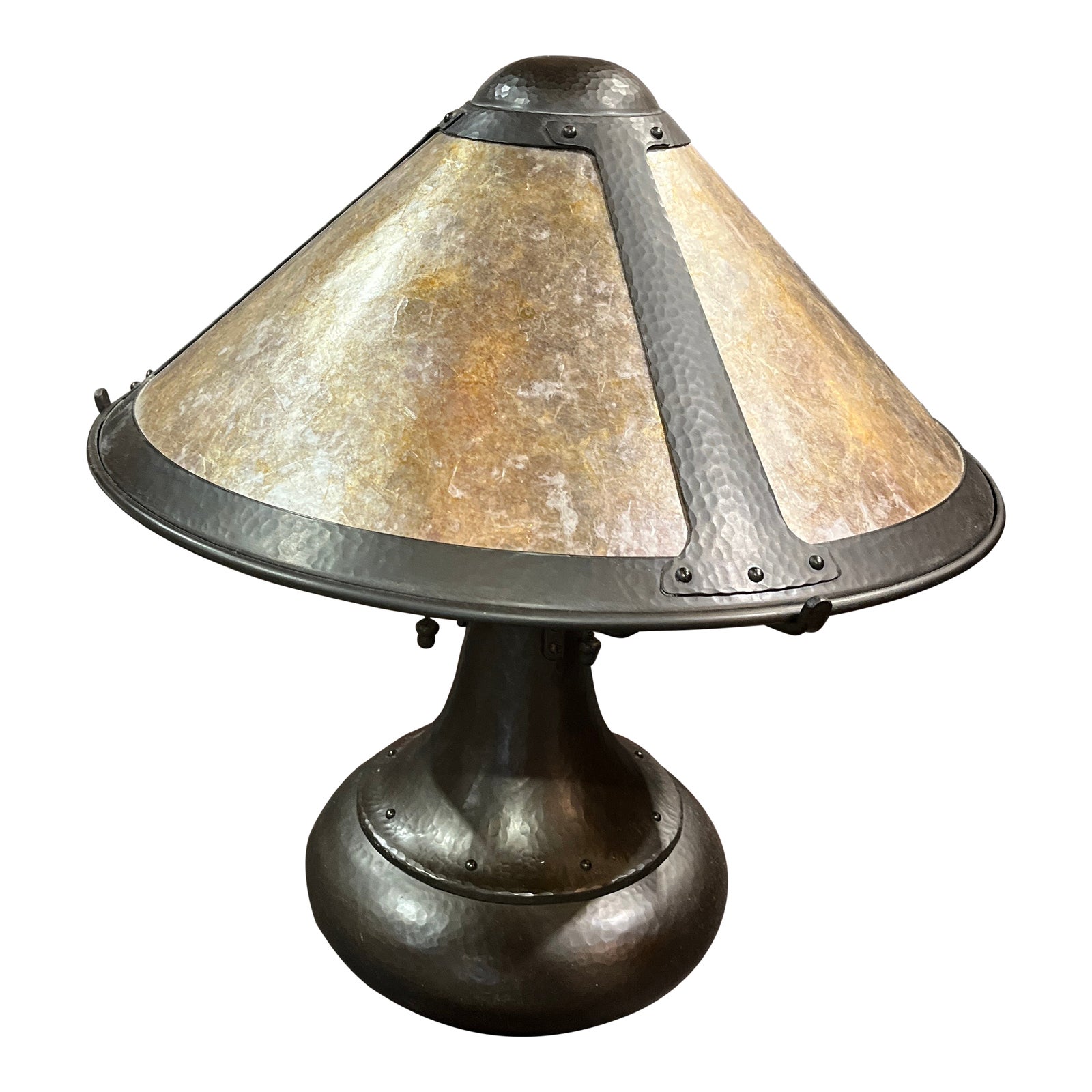 Early 20th Century Mica Lamp Company Hammered Copper Mica Onion Lamp Chairish