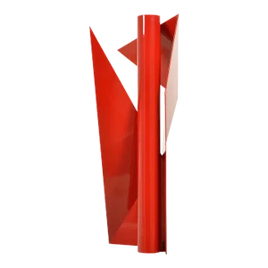 1990s Large Geometric Red Steel Sculpture by Betty Gold