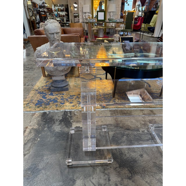 1970s Vintage Italian Acrylic Console Table, 1970s For Sale - Image 5 of 12