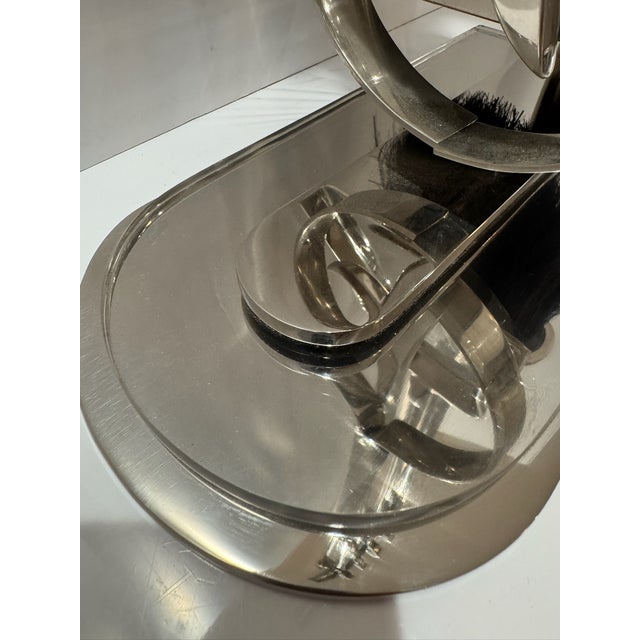 Metal Eichholtz Ennell Polished Nickel Fireplace Tool Set 4 Tools With Stand For Sale - Image 7 of 7