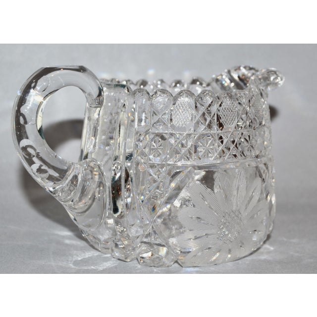 Cristalleries De Baccarat Early 20th Century American Brilliant Period Etched Cut Crystal Creamer Jug Pitcher For Sale - Image 4 of 12