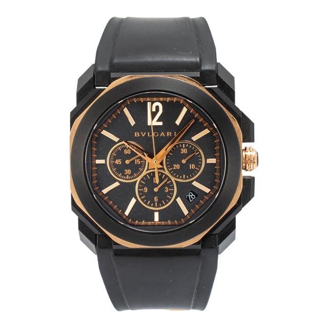 Bvlgari Octo L’Originale 41mm Bgop41sgch Chronograph 18k Rose Gold Steel Watch For Sale
