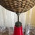 Large Indonesian Table Lamp in Double-Layered Glass and Wicker, 1970s For Sale - Image 10 of 18