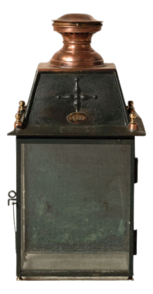 19th Century French Iron Gas Green Lantern